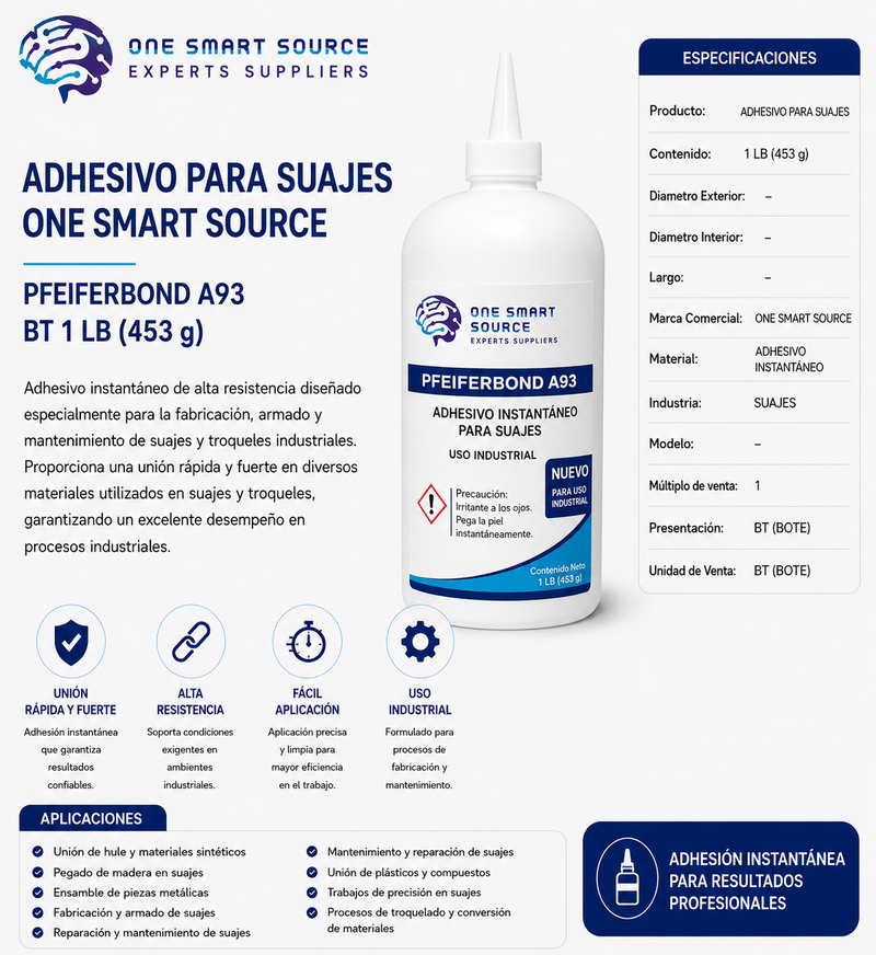ADHESIVO PARA SUAJES ONE SMART SOURCE A93 – BOTE 1 LIBRA