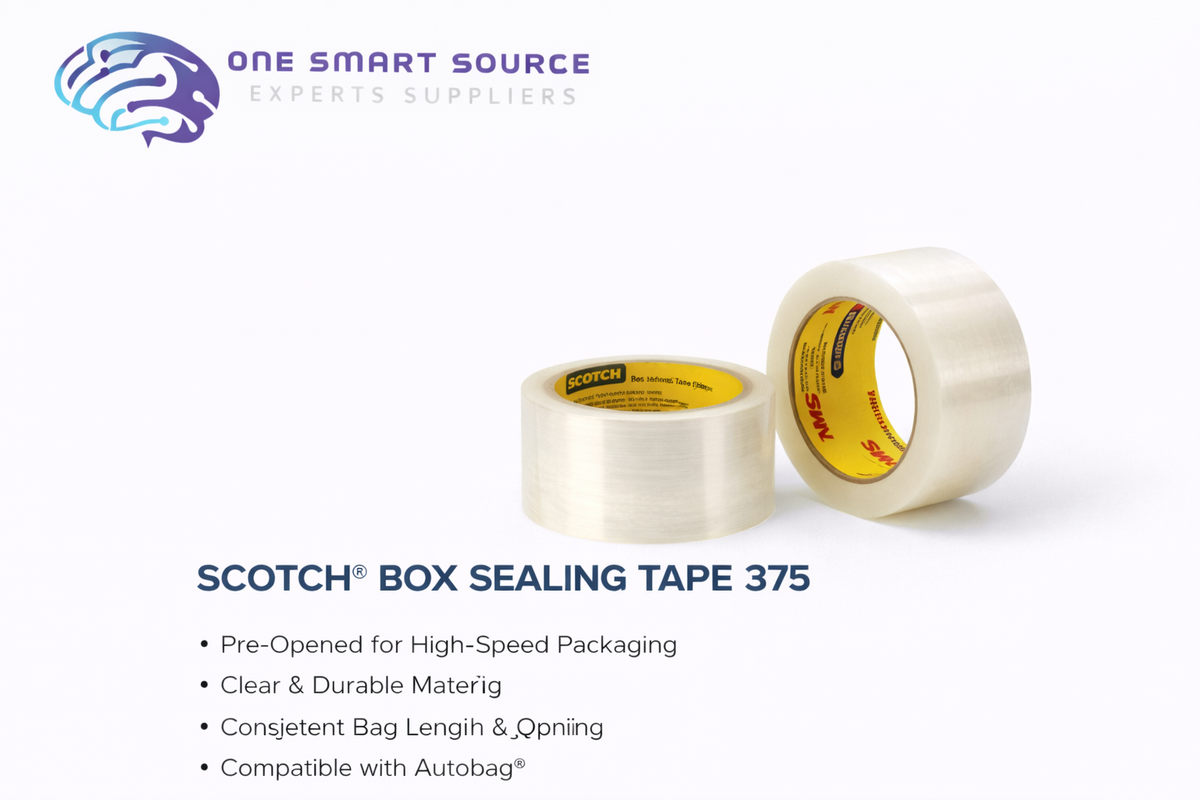 3M - Scotch Box Sealing Tape 375 Clear, 72 mm x 914 m, 4 per case Bulk