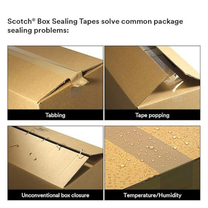 3M - Scotch Box Sealing Tape 375 Clear, 48 mm x 50 m, 36 per case Bulk