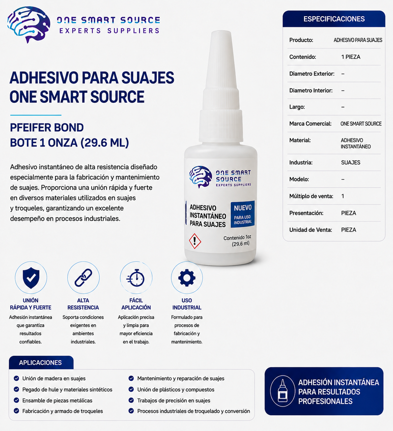ADHESIVO PARA SUAJES ONE SMART SOURCE – BOTE 1 ONZA