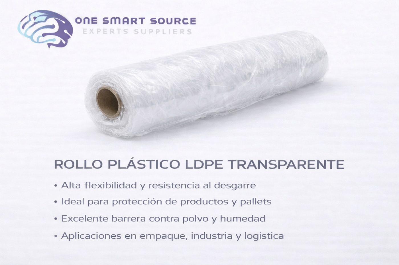 Rollo plástico LDPE (polietileno baja densidad) transparente
