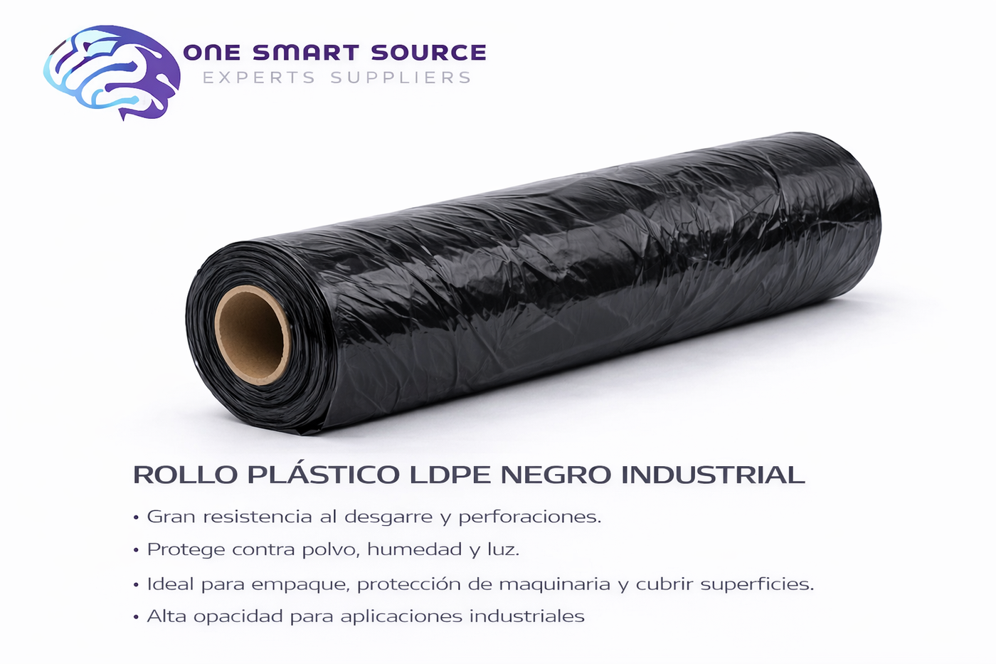 Rollo plástico LDPE negro industrial