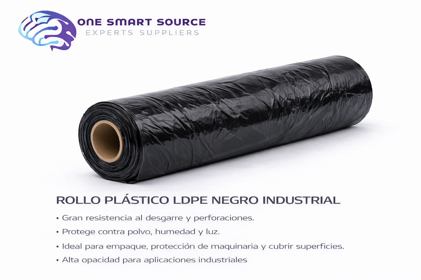 Rollo plástico LDPE negro industrial