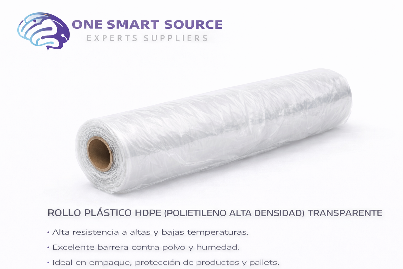 Rollo plástico HDPE (polietileno alta densidad) transparente