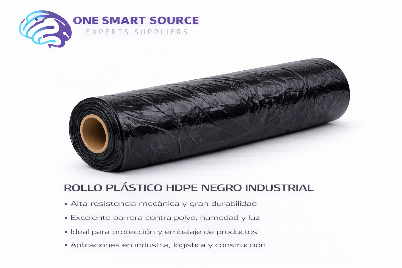 Rollo plástico HDPE negro industrial