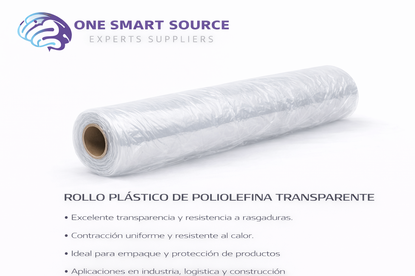 Rollo plástico de poliolefina transparente