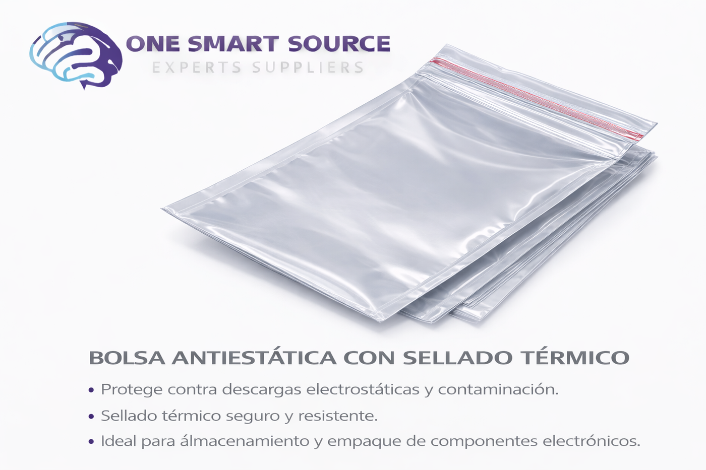 Bolsa antiestática con sellado térmico