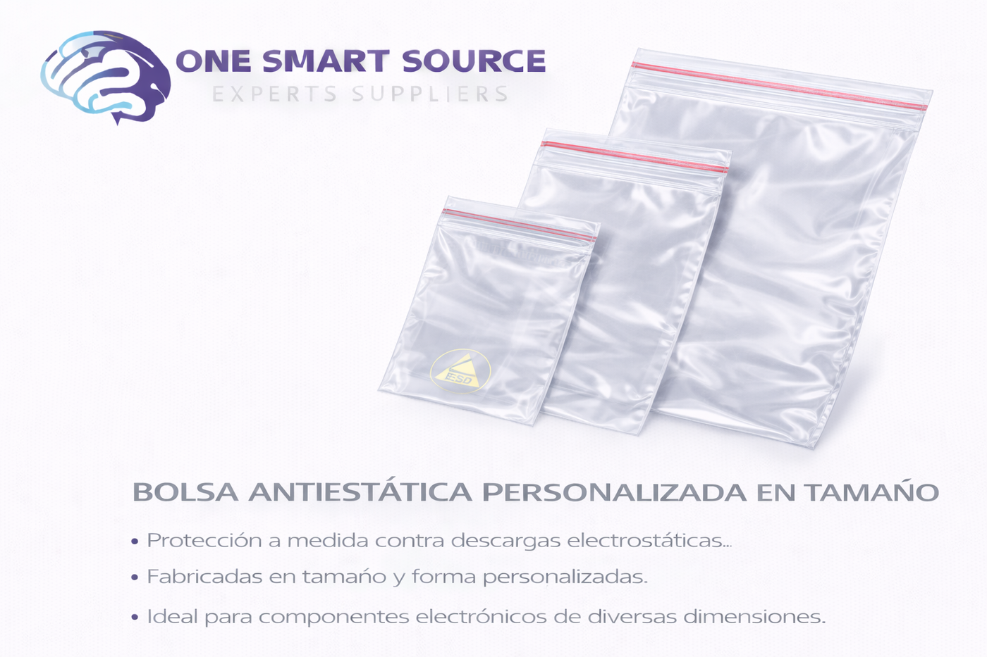 Bolsa antiestática personalizada en tamaño