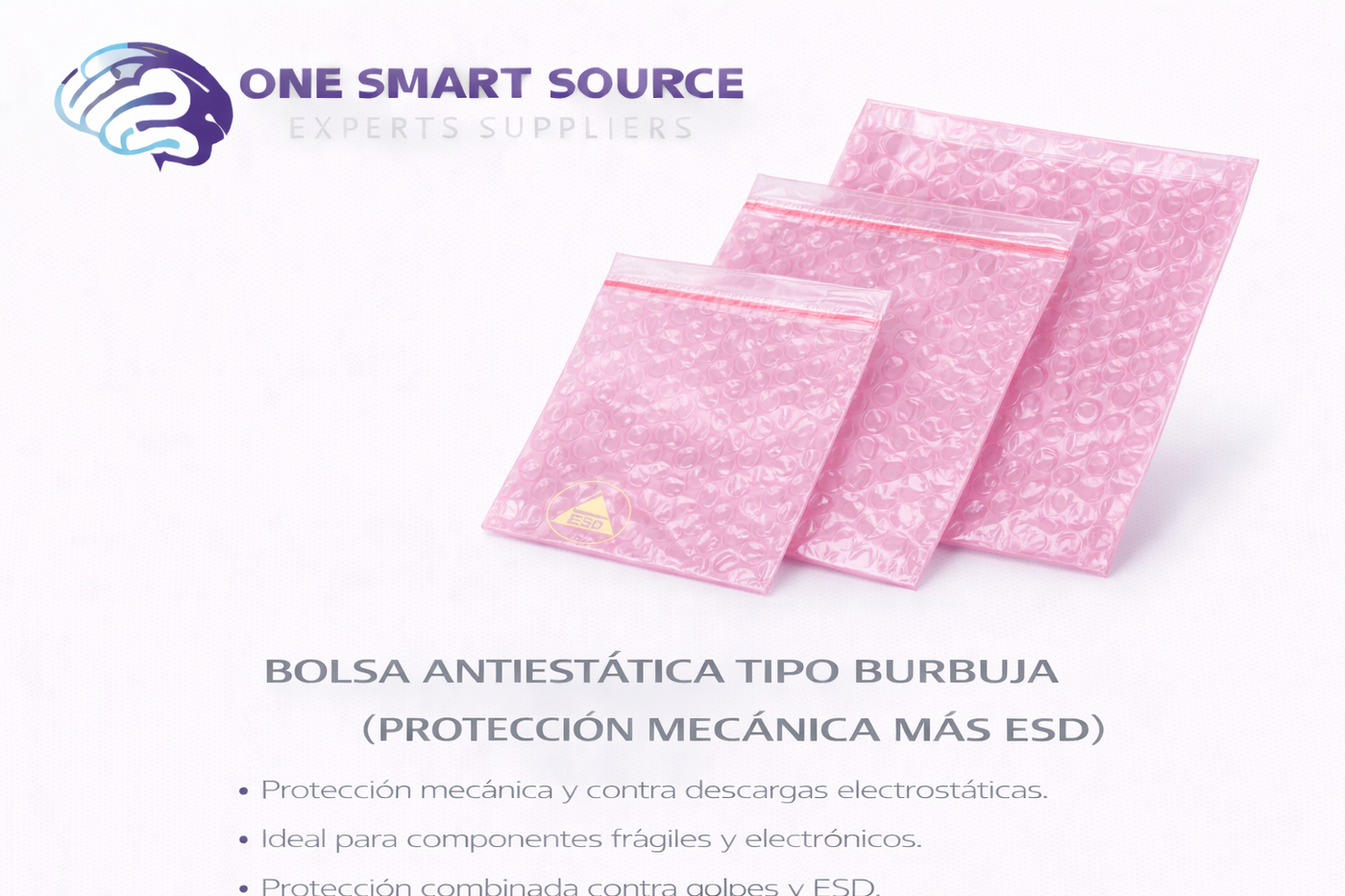 Bolsa antiestática tipo burbuja (protección mecánica más ESD)