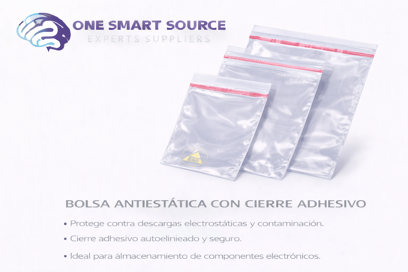 Bolsa antiestática con cierre adhesivo
