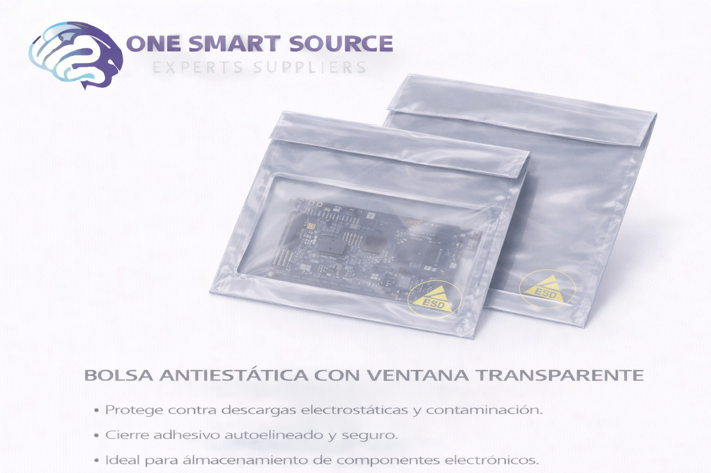 Bolsa antiestática con ventana transparente
