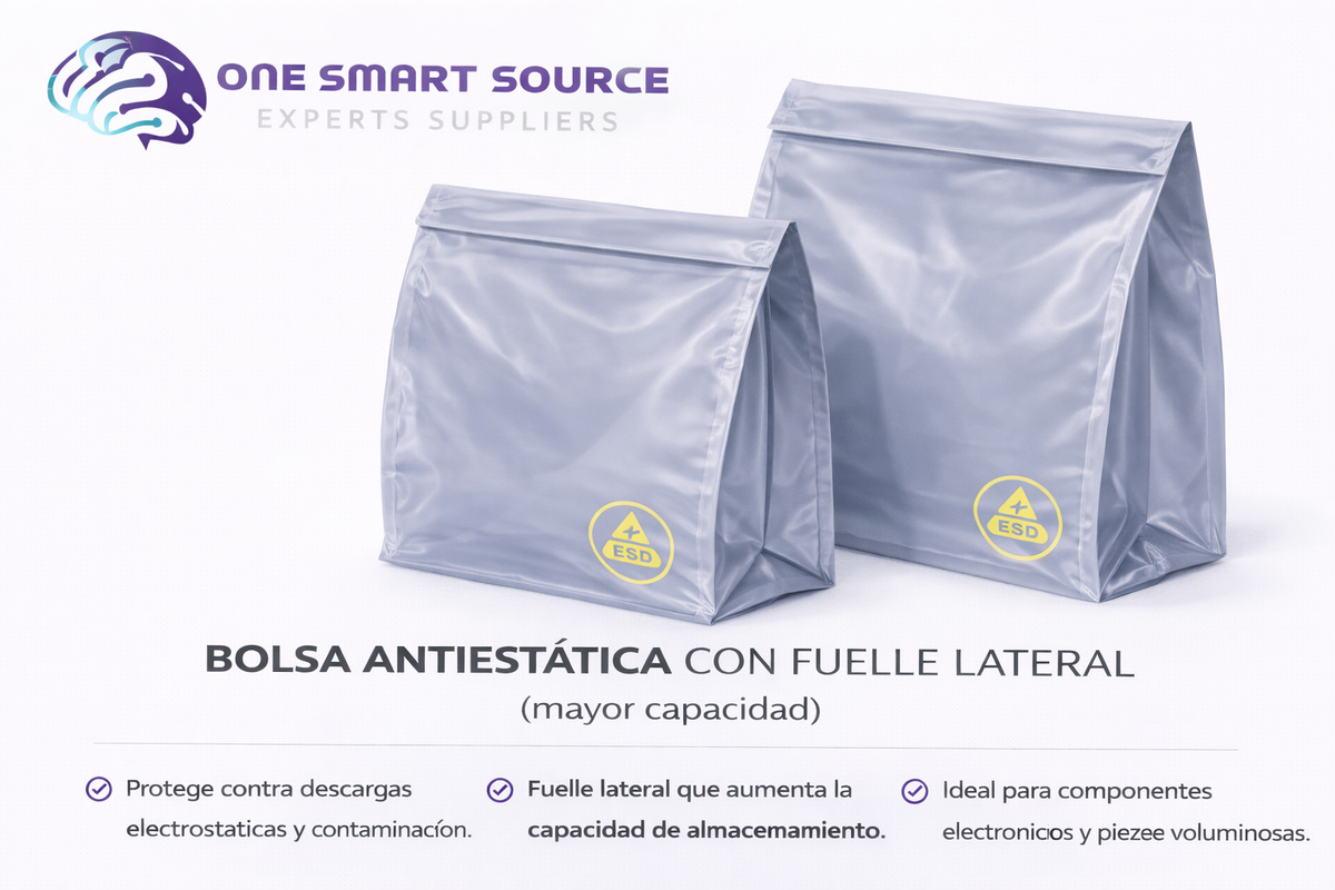 Bolsa antiestática con fuelle lateral (mayor capacidad)