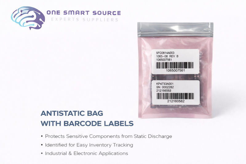 Bolsa antiestática con código de barras o etiquetas identificadoras