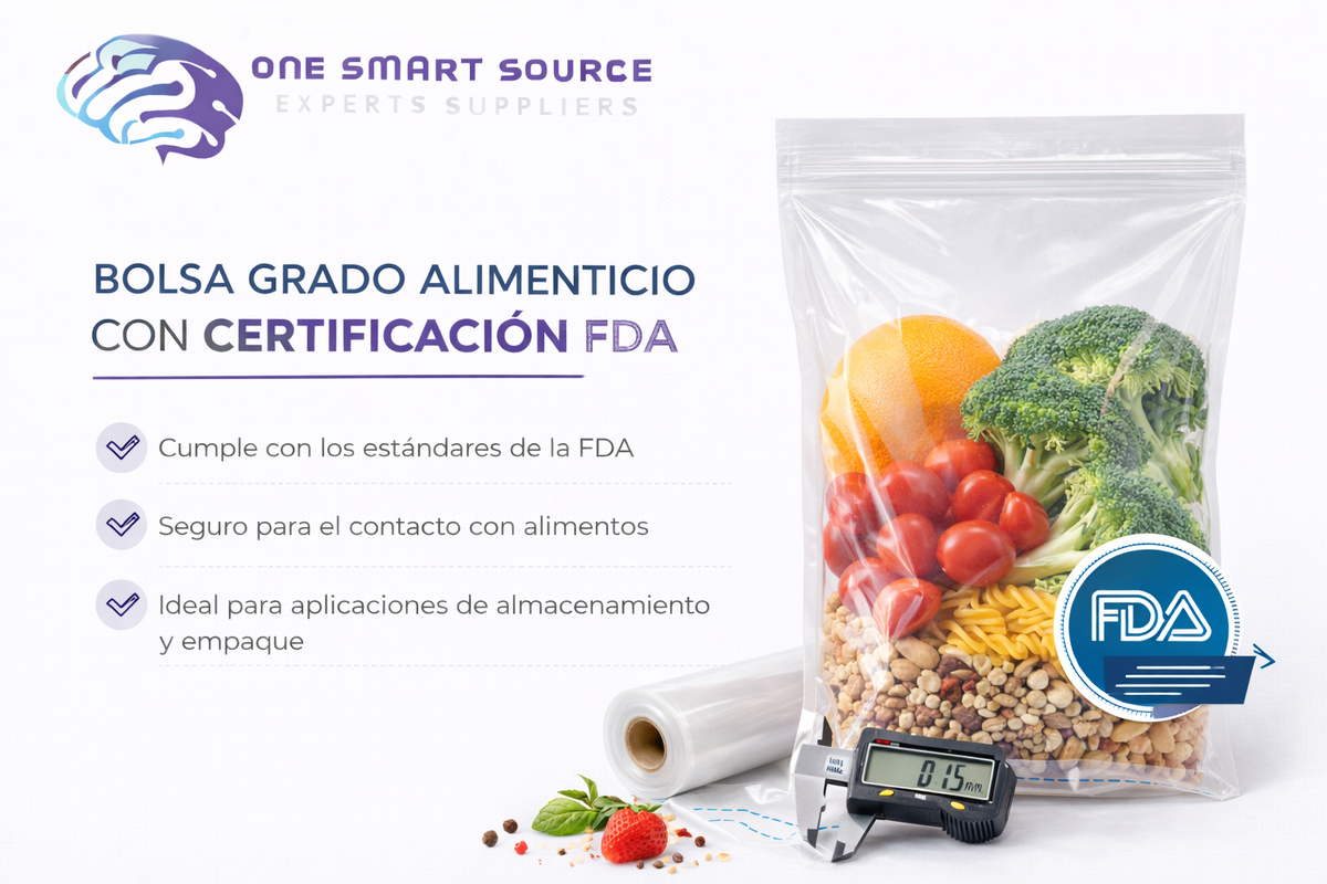 Bolsa grado alimenticio con certificación FDA