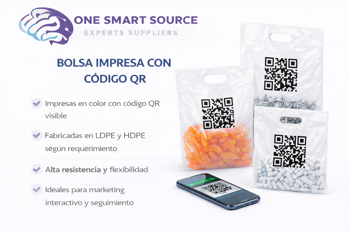 Bolsa impresa con código QR