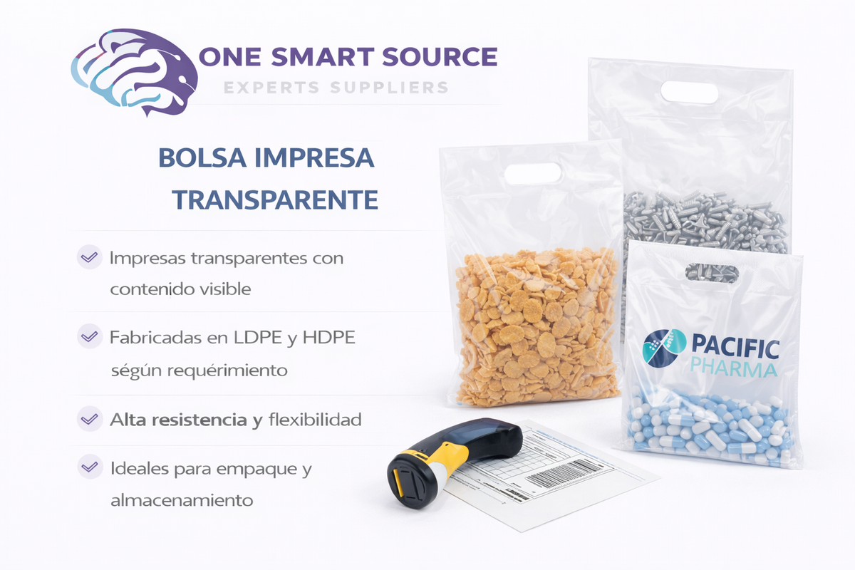 Bolsa impresa transparente