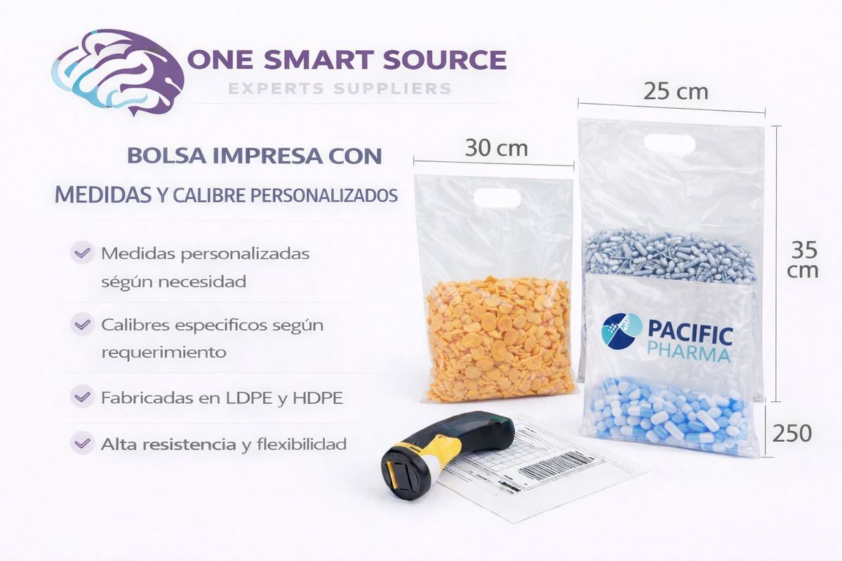 Bolsa impresa con medidas y calibre personalizados
