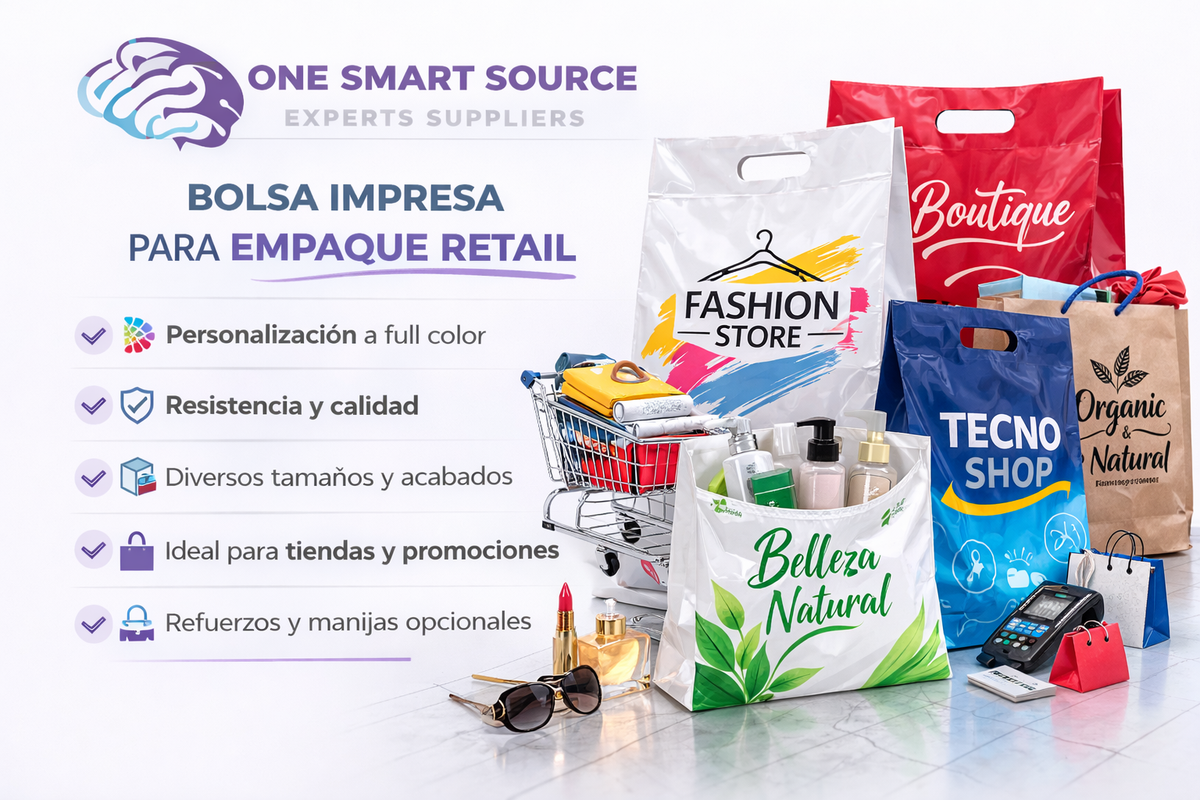 Bolsa impresa para empaque retail