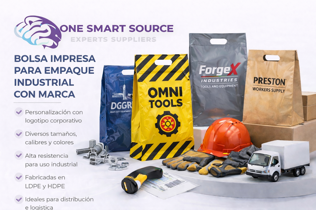 Bolsa impresa para empaque industrial con marca