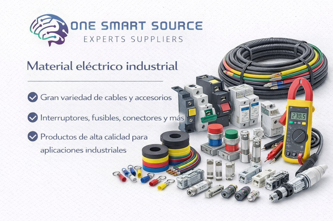 Material eléctrico industrial (cables, interruptores, fusibles)
