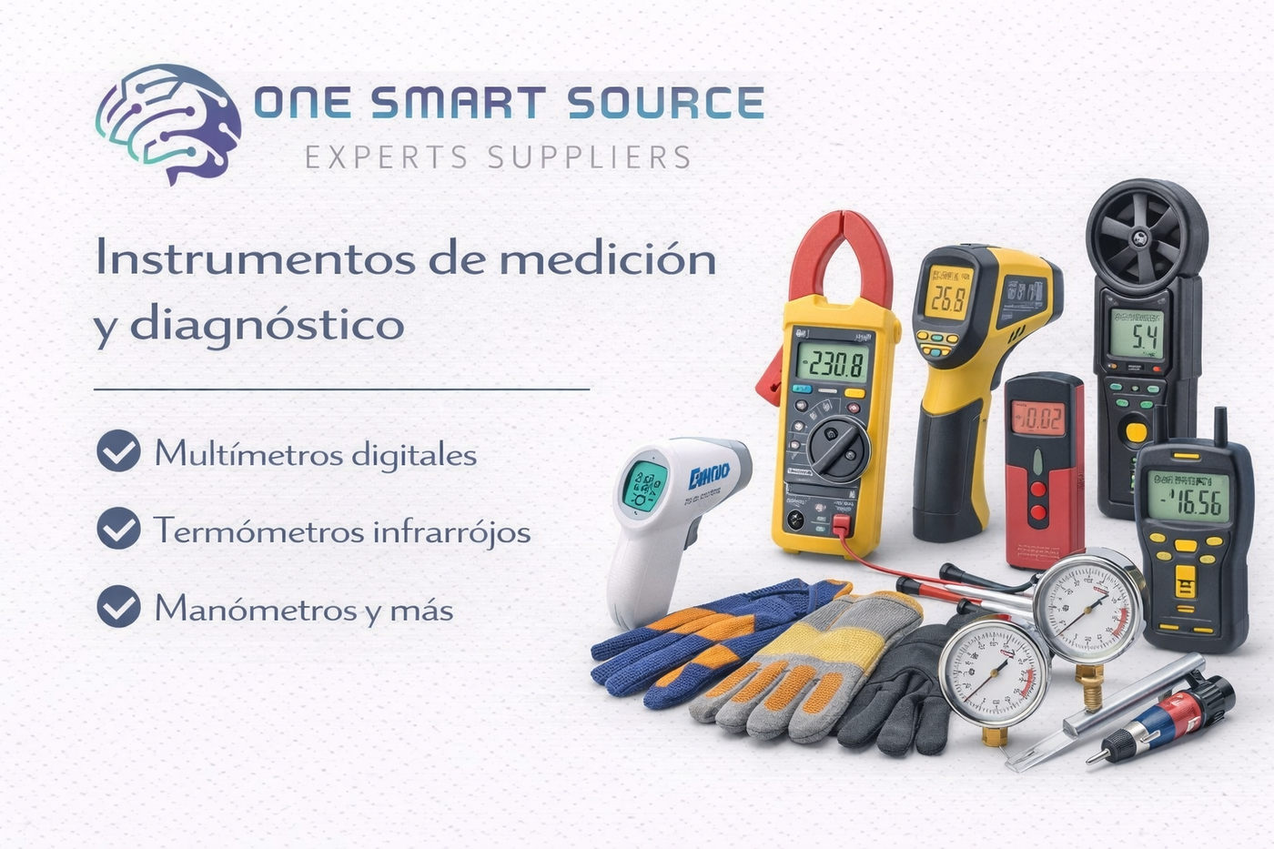 Instrumentos de medición y diagnóstico (multímetros, termómetros, manómetros)