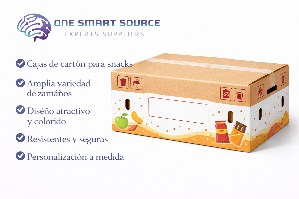 Caja de cartón para snacks
