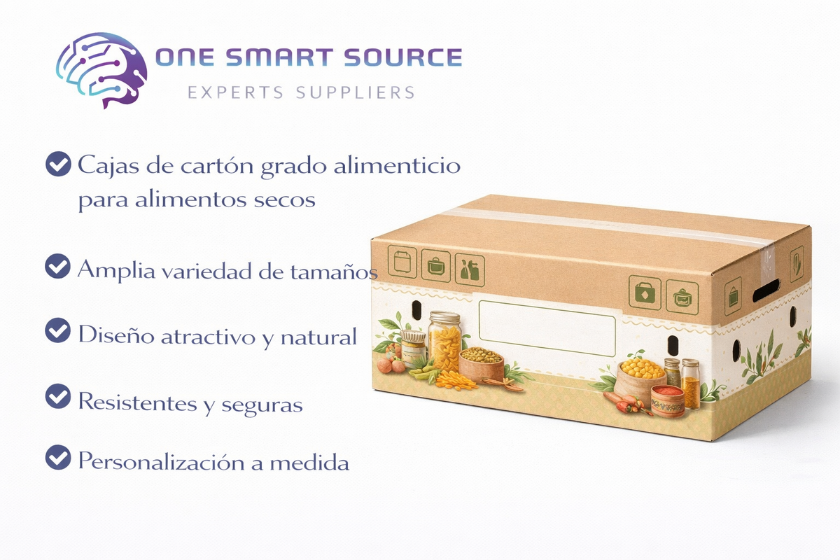 Caja de cartón grado alimenticio para alimentos secos