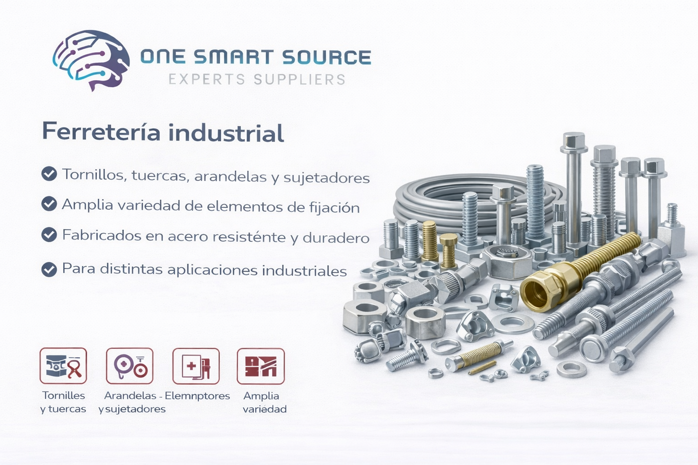 Ferretería industrial (tornillos, tuercas, sujetadores)