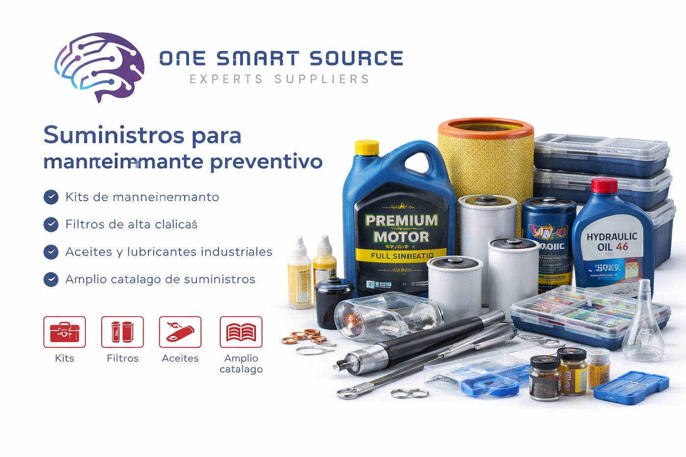 Suministros para mantenimiento preventivo (kits, filtros, aceites)