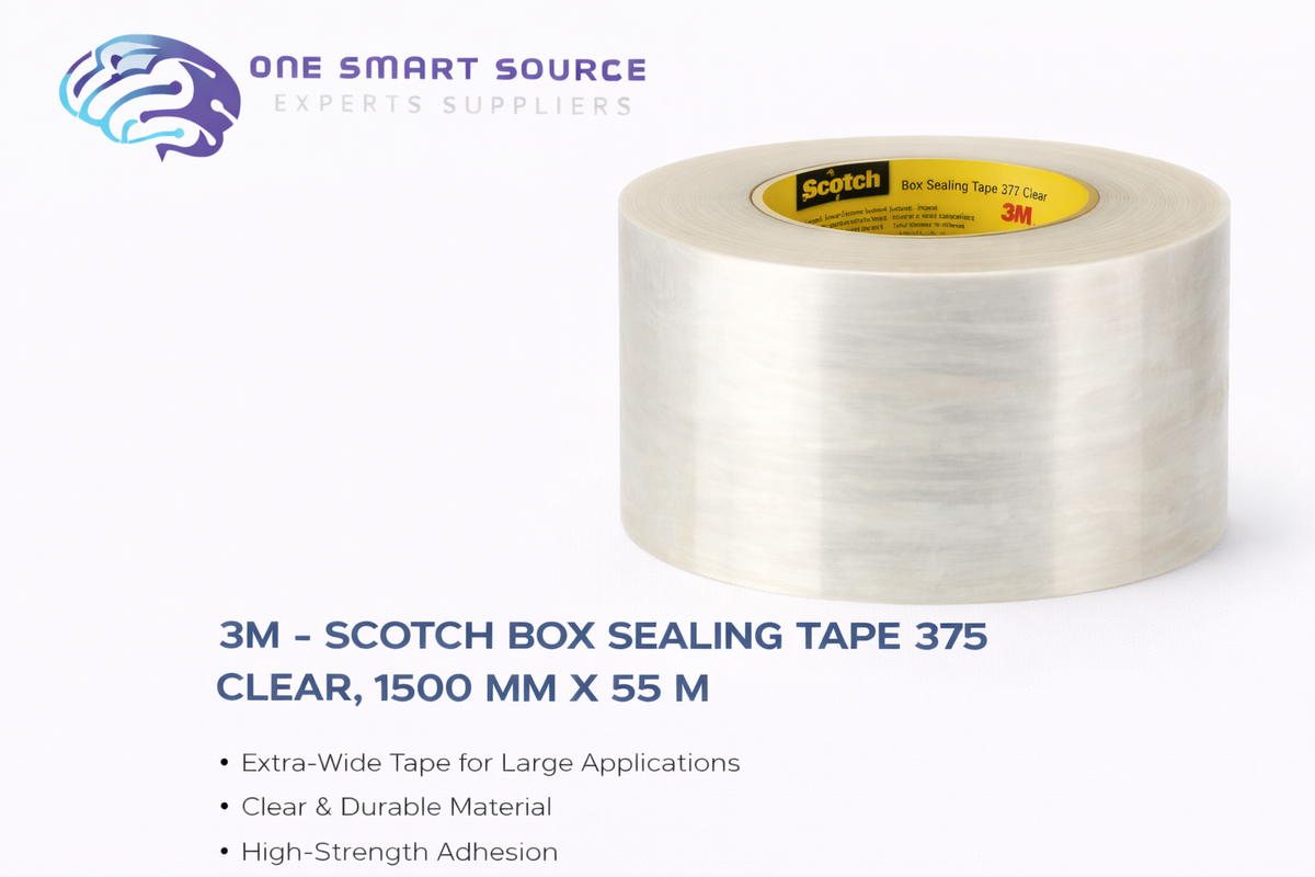 3M - Scotch Box Sealing Tape 375 Clear, 1500 mm x 55 m